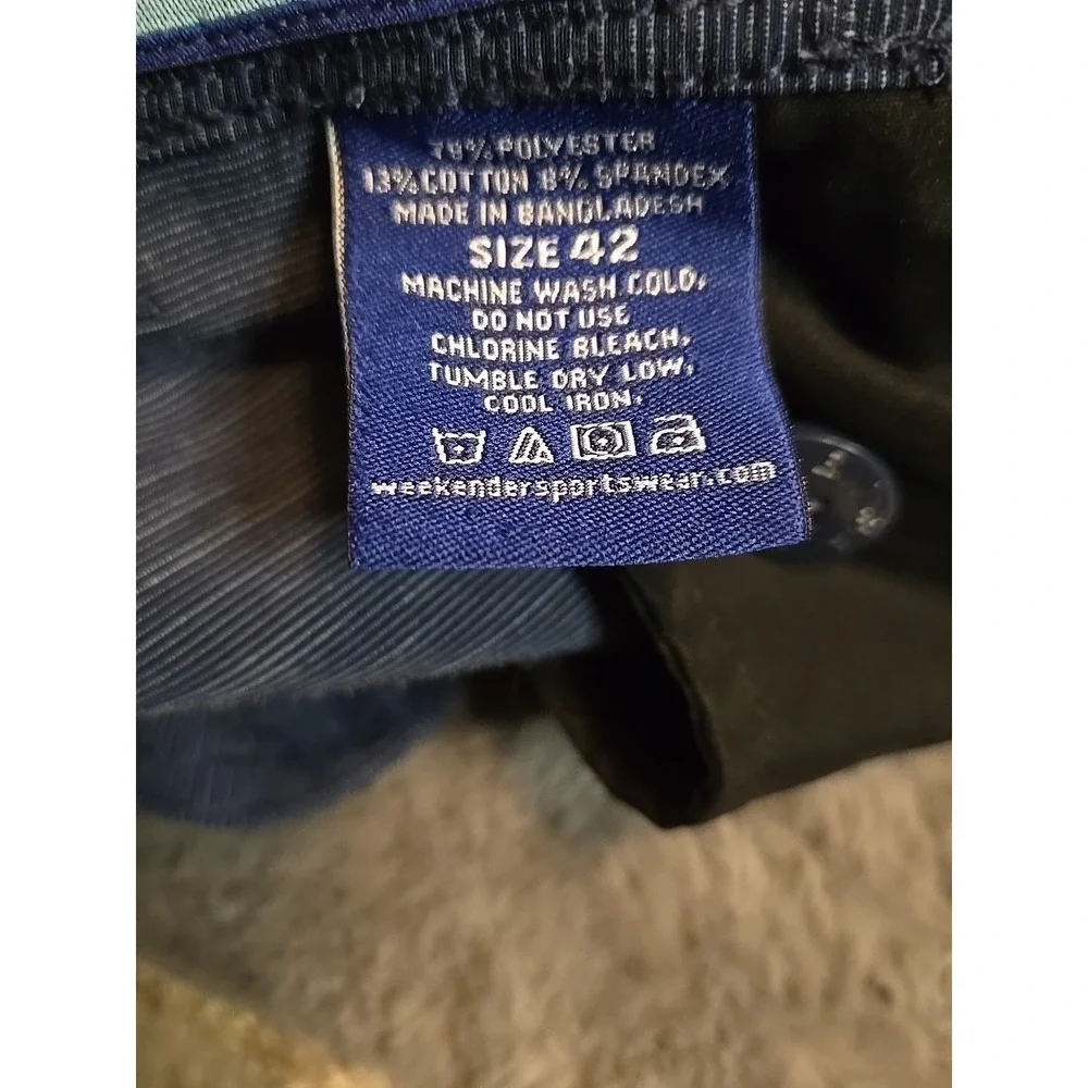 Weekender Casual Life Mens 42 Blue Golf Shorts Stretch Flat Front Performance